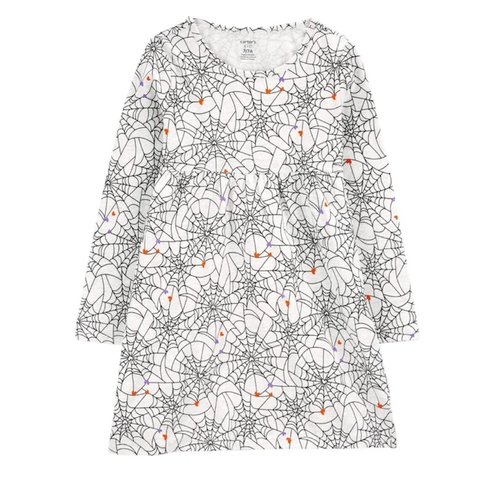 Carters Halloween long sleeve dress Halloween Outfit spider webs size 5T